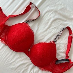 Bombshell Add-2-Cups Lace Shine Strap Push-Up Bra from Victoria's Secret